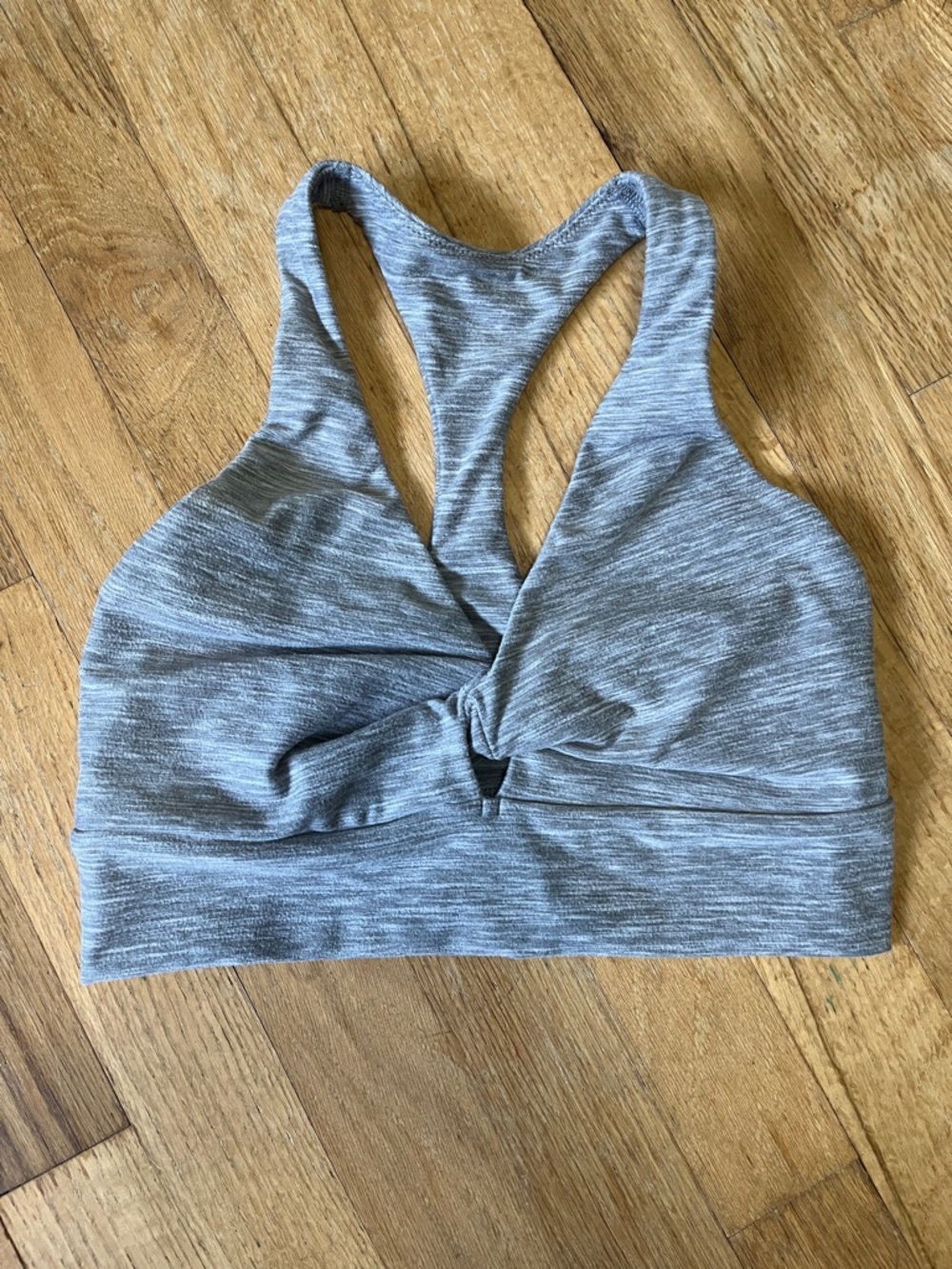 Victoria's Secret Heather Gray Twist-Front Racerback Sports Bra